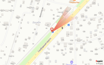 Свободный 74а, остановка общественного транспорта "Сады" (965х1560)