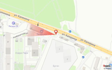 Калинина, со стороны восточного фасада здания по ул. Норильская 4е