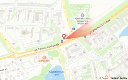 Елены Стасовой, пересечение с ул. Мирошниченко (АЗС 25 часов)