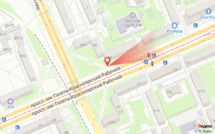 Красноярский рабочий 84, 2-я конструкция от северо-восточного фасада здания