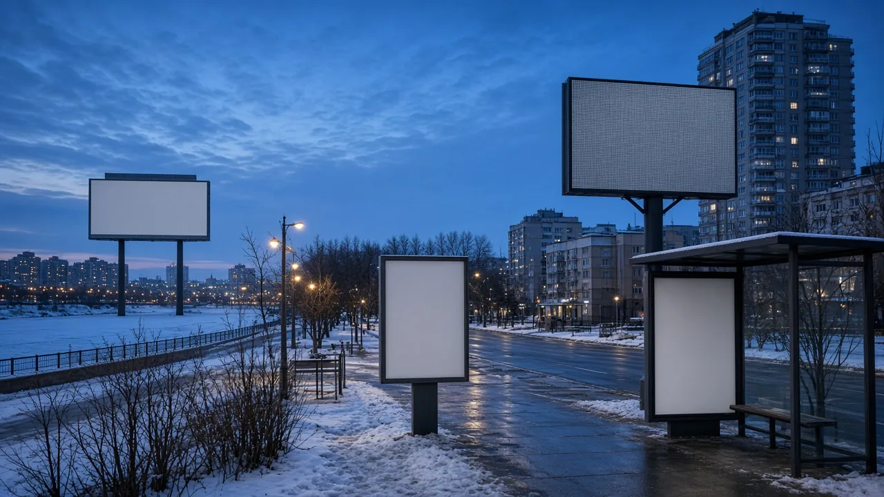 Форматы наружной рекламы в городе: билборды, остановки, экраны